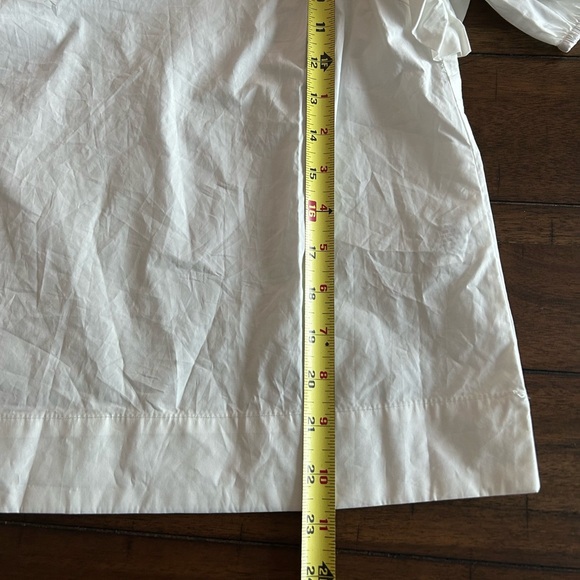 English Factory Anthropologie Ruffle Smocked Puff Sleeve Blouse White Medium NEW - Picture 5 of 12